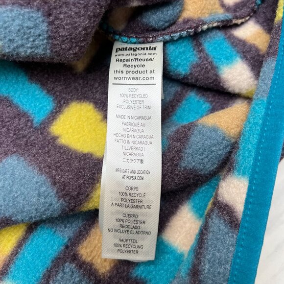 Patagonia Men's Fitz Roy Patchwork 'Belay Blue' Synchilla Fleece 25551 size 2XL - Picture 2 of 5